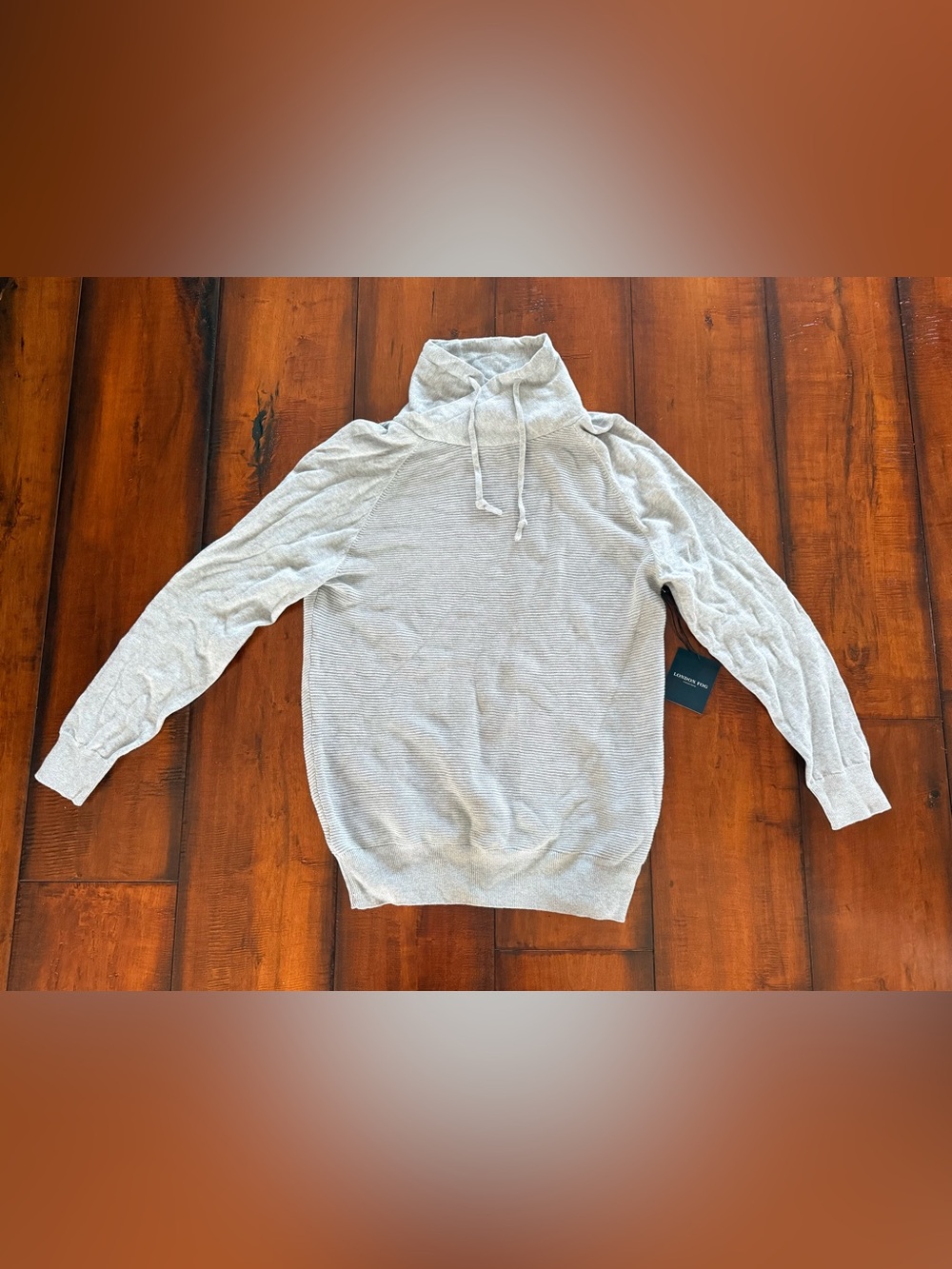 NWT London Fog Light Gray Turtleneck Funnel Sweater